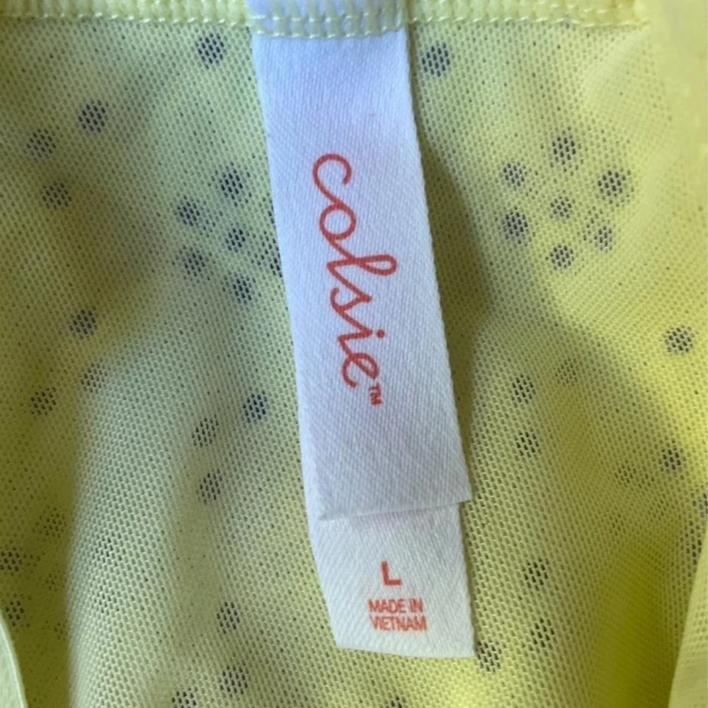 Yellow eyelet crop bralette top with adjustable straps size L by Colsie